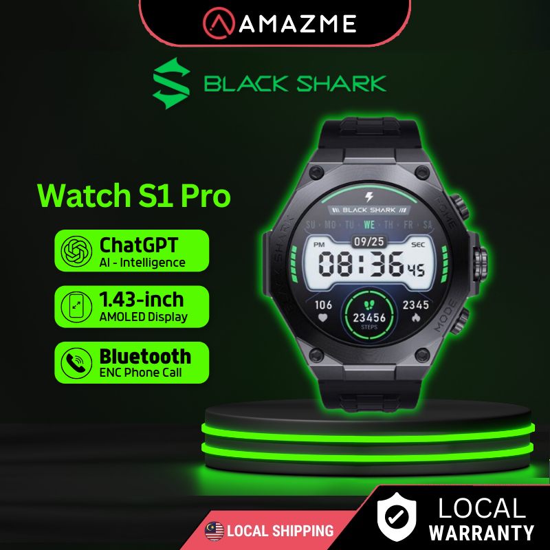 Black Shark Smartwatch S1 Pro 1.43" AMOLED Display, AI-ChatGPT, ENC Bluetooth Phone Calling Smart Watch