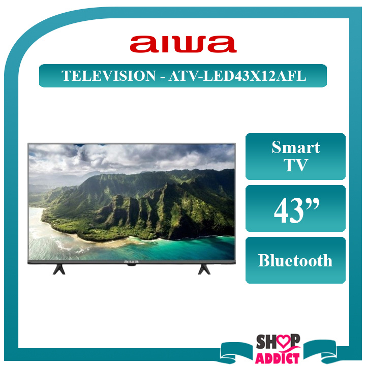 AIWA 43" Television Smart Tv ATV-LED43X13AFL Televisyen with HD Input Bluetooth AV Mode Chromecast
