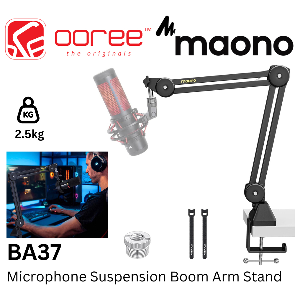 MAONO BA37 MICROPHONE SUSPENSION BOOM ARM MICROPHONE STAND WITH EASY ADJUSTMENT & PRECISION POSITION