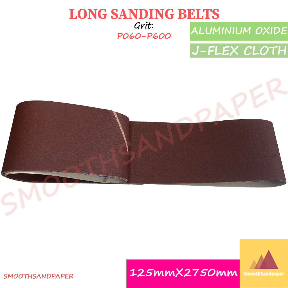 125X2750mm J-Flex Cloth Sanding Belts / Aluminium Oxide 木工家具金属打磨 软布氧化铝红砂带
