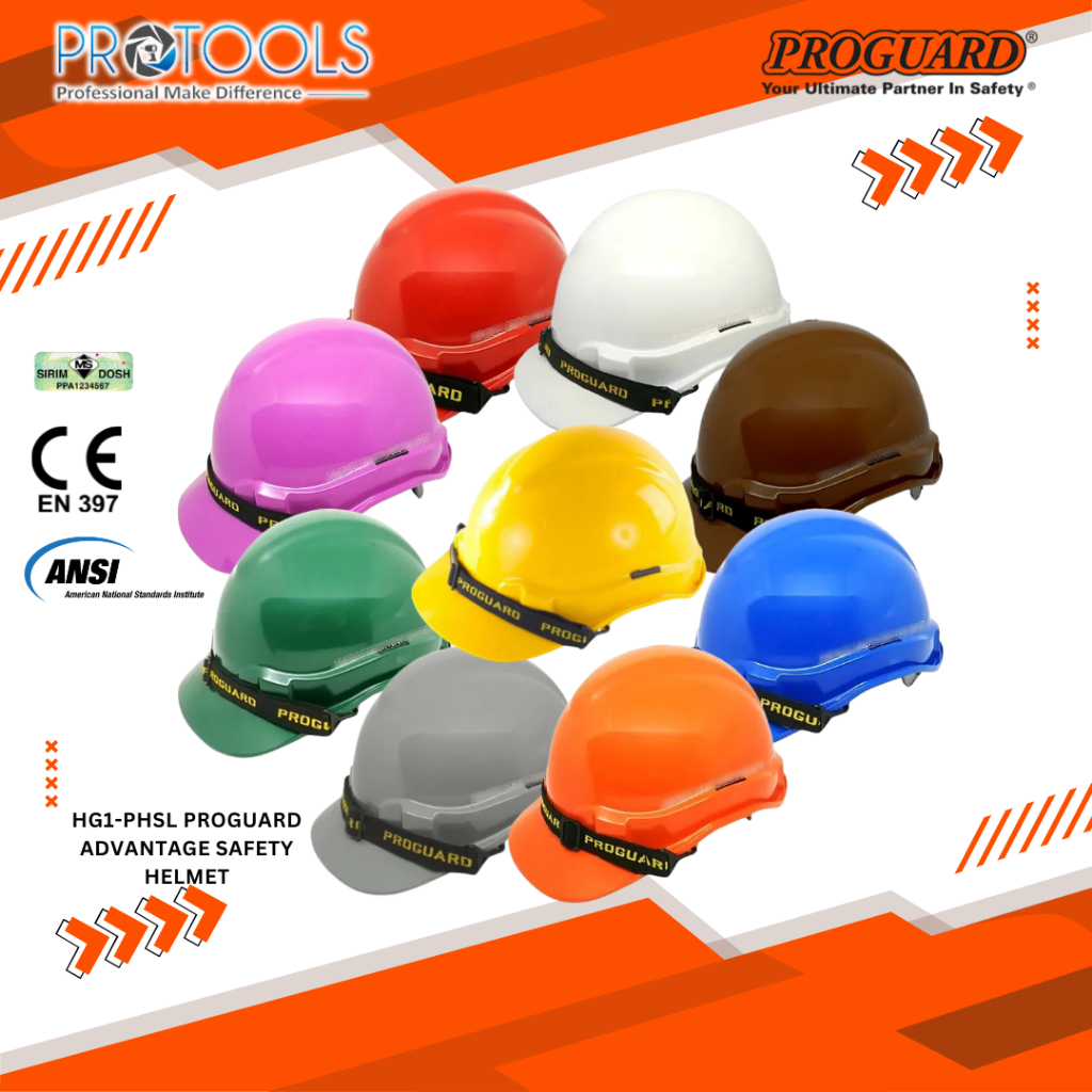 PROGUARD HG1-PHSL ADVANTAGE SAFETY HELMET (SIRIM CERTIFICATED) ABS MATERIAL [PROGUARD SAFETY HELMET]