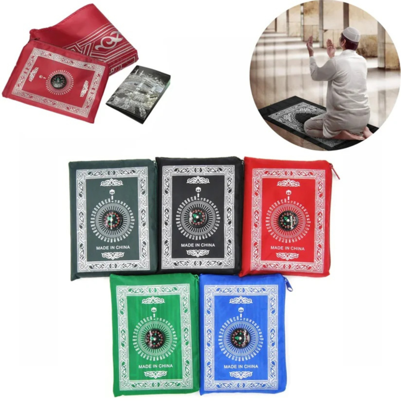 UMI ⭐️Useful Prayer Mats⭐️ Ramadan Islamic Muslim Travel Compass Pocket Size Carpet Rug Bag Sejadah Karpet Selimut