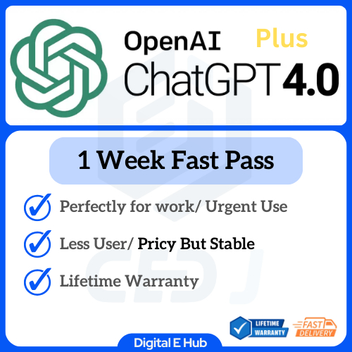 ChatGPT 4o Plus Premium Account l Less User l Stable Account l Lifetiem Warranty