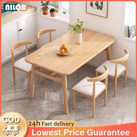 140CM Wood Dining Table Set Rectangular Modern Meja Makan Ikea Kitchen Meja Nordic Table Coffee Table Long Table 餐桌/宴会桌