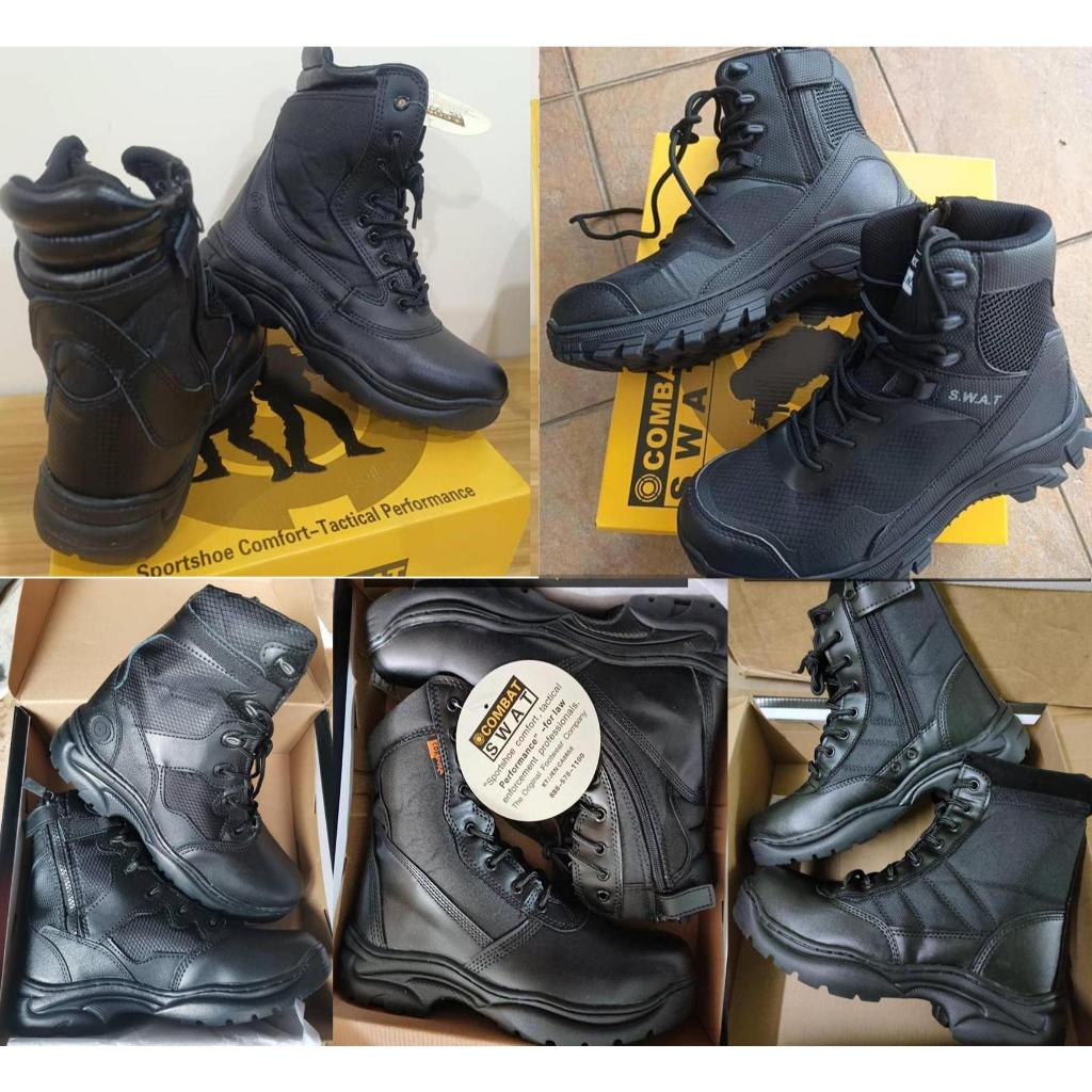 Kasut Kulit Swat Leather Boots Combat Boots Kasut Operasi Unisex Tactical Boots