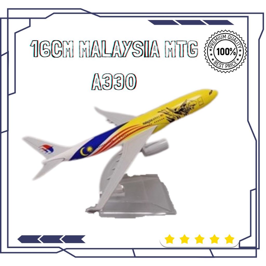 16cm A330-300 9M-MTG Malaysia Airlines Diecast Plane Model Aircraft Collectible Toy Aviation Collection