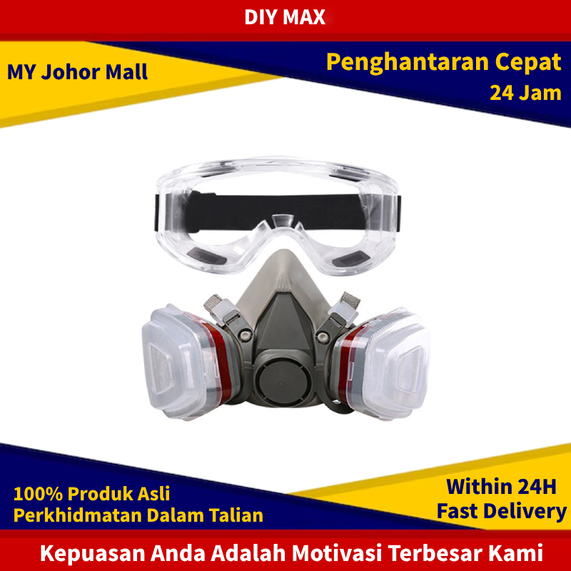 DIY MAX 7 in 1 N95 Grade Anti Gas Face Mask Safety Respirator for Filter Dust Chemical Painting
