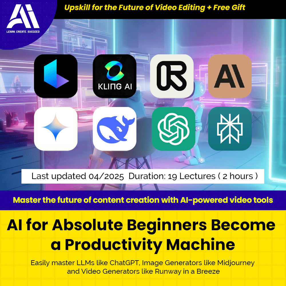 Learn AI Course- AI for Absolute Beginners Become a Productivity Machine | Learn AI In 2025