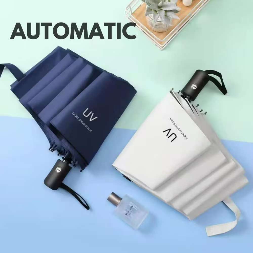 UV Fashion Automatic Foldable Umbrella Auto Open Close One Handed Windproof Umbrella