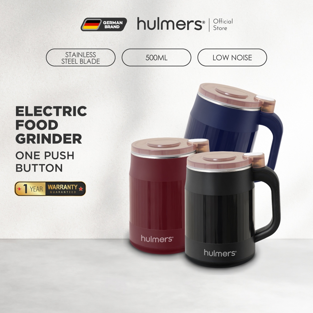 Hulmers SS304 Portable Electric Food Grinder | Mesin Pengisar Pelbagai Fungsi Elektrik Keluli Tahan Karat 304 500ML