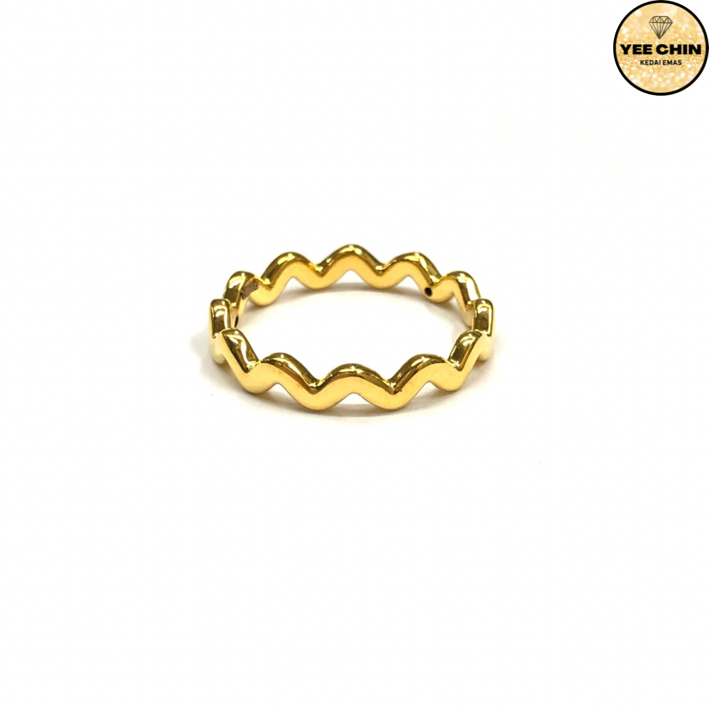 Yee Chin Cincin Emas 916 Zig Zag 5D / Ring Gold 916 ZigZag Wave