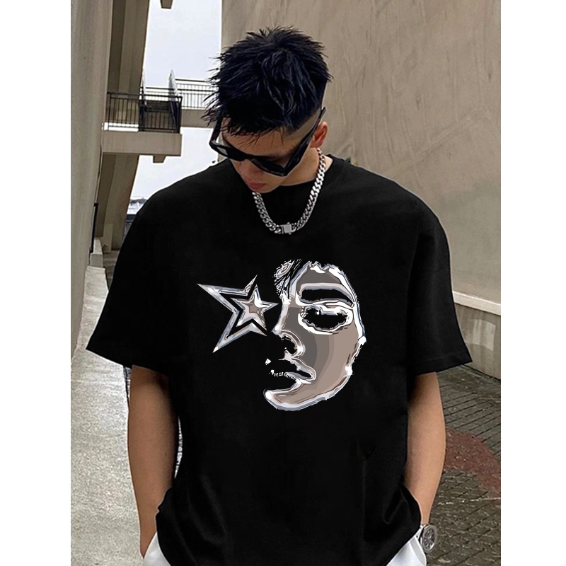 Korea style Baju Lelaki | Oversize T-shirt 100% kapas | Fashion top kasual yang bergaya