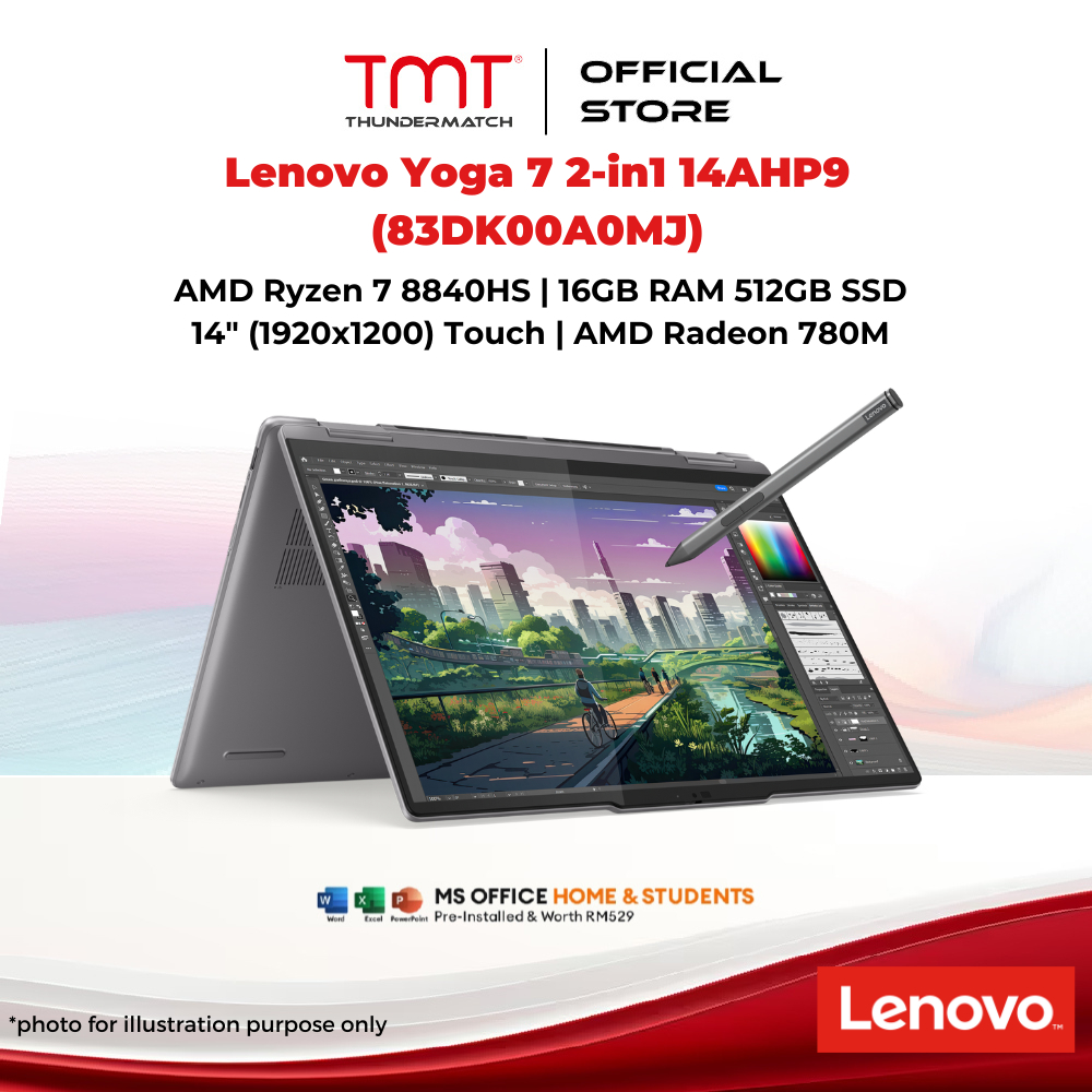 Lenovo Yoga 7 2-in1 14AHP9 (83DK00A0MJ) 2 in 1 Laptop | AMD Ryzen 7 8840HS | 16GB RAM 512GB SSD | 14