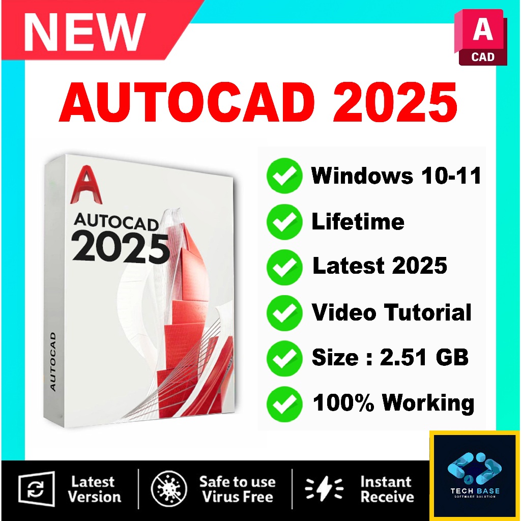 Auto CAD 2025/2024 |Windows/10/11latest Version|Full Version|Permanent Use | 2D drawing 3D design