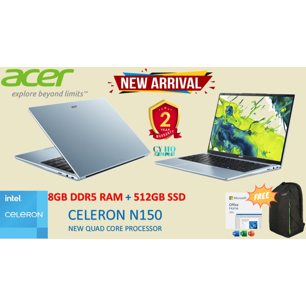Acer NEW Aspire Lite AL14/AL15 Intel® Celeron N150➕up to 16GB DDR5 RAM➕512GB ?️IPS SCREEN/ W11➕MS Office Home & Student✅
