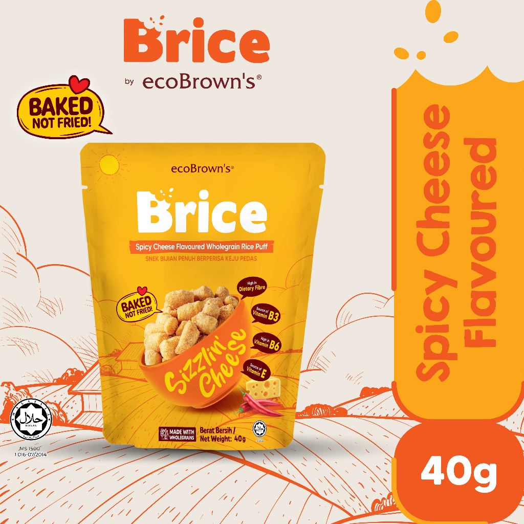 [40g] ecoBrown’s Brice Spicy Cheese Flavoured Wholegrain Rice Puff