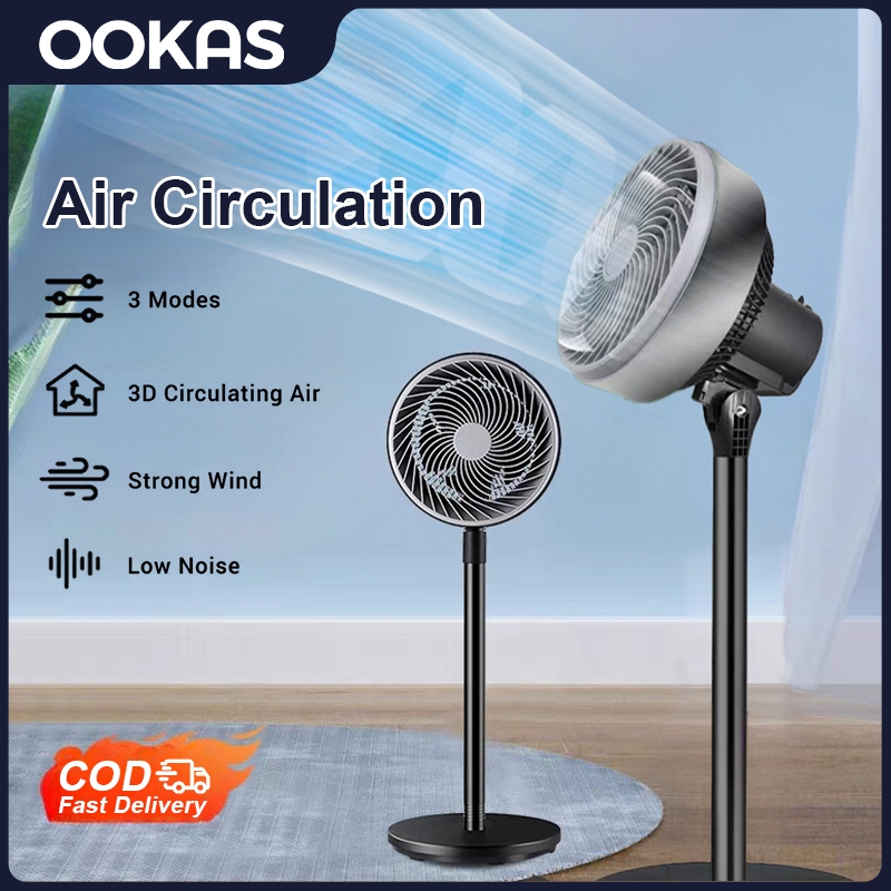 OOKAS Air Circulation Fan Stand Fan Electric Fan Strong Wind 3 Speed Kipas Energy Saving Household Desk Fan 風扇家用