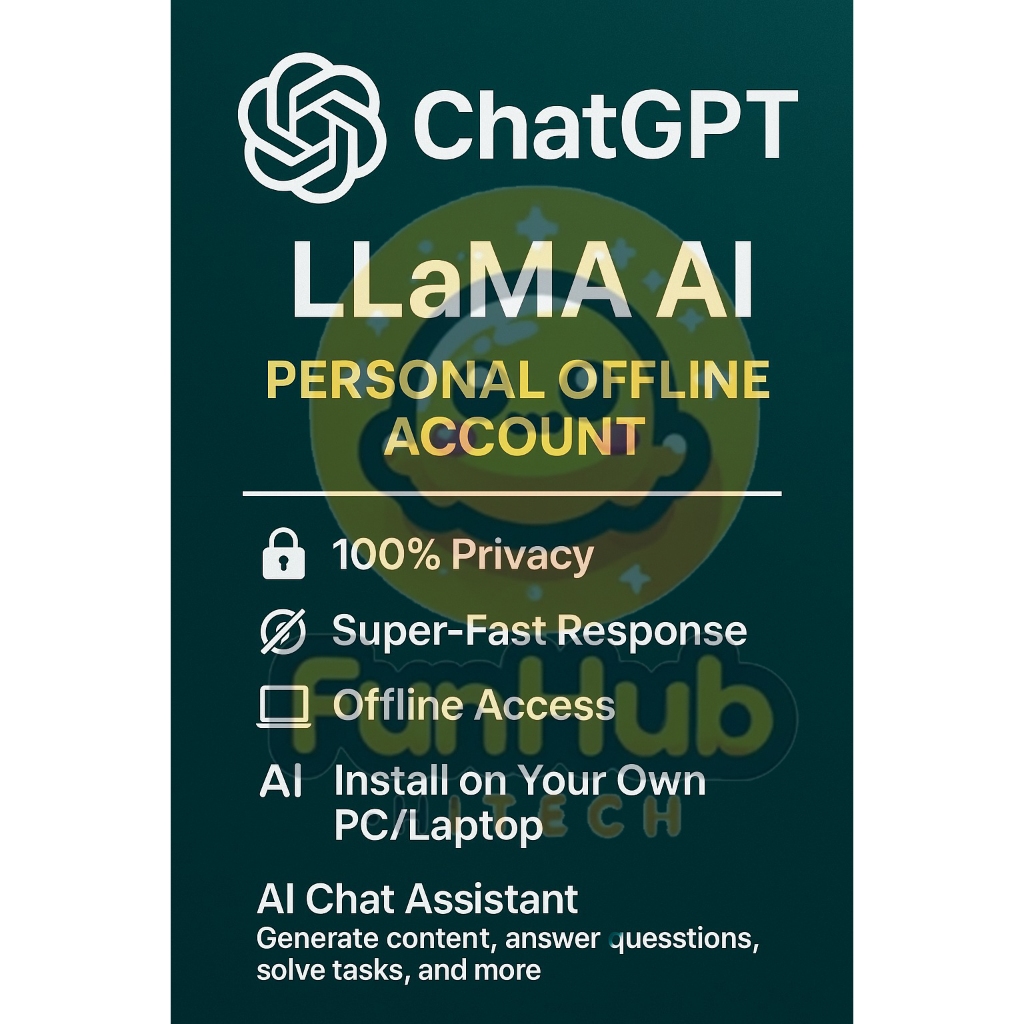 🔥 ChatGPT LLaMA AI: Personal Offline Account, Private & Powerful Chat Assistant, No Limit, Lifetime Access