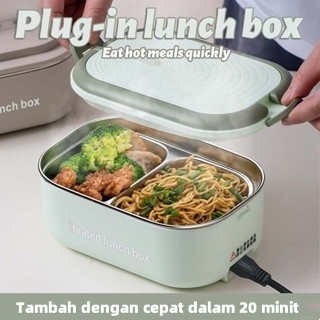 【Ready Stock】1.2L Portable Electric Lunch Box 304 Stainless Steel Food Heated Warmer Kotak makan tengah hari elektrik