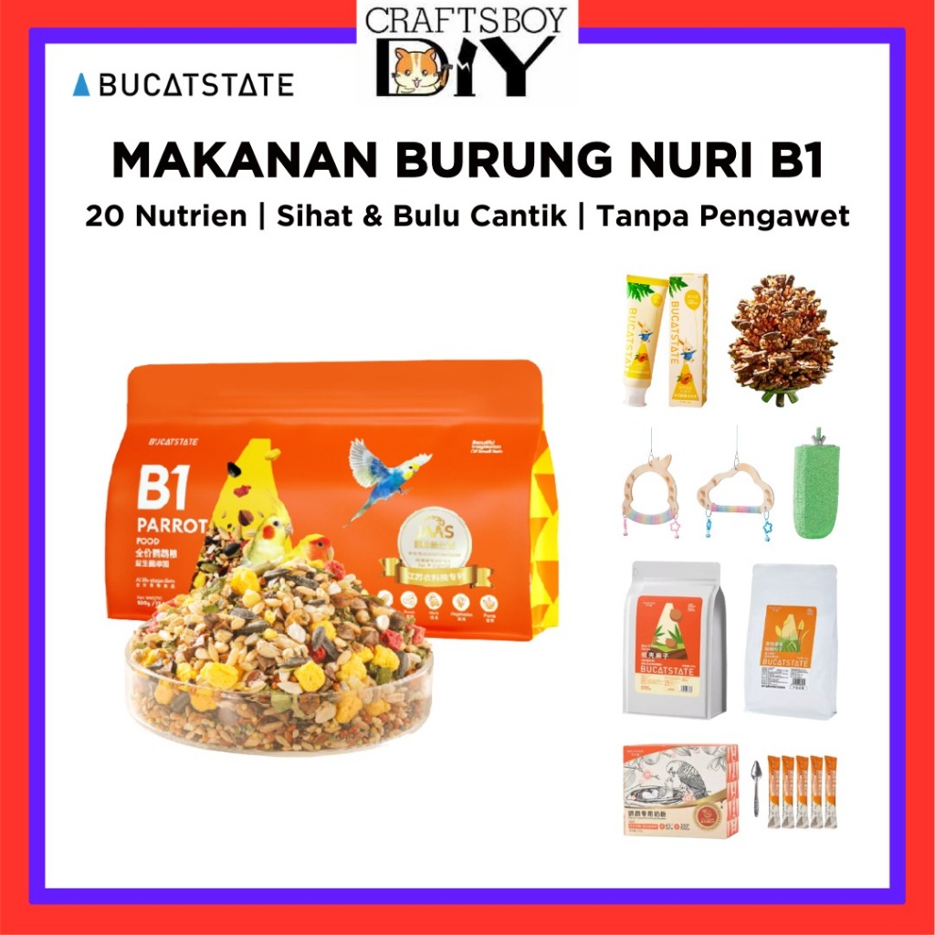 Bucatstate Parrot Bird Food B1 Parrot Food Makanan Burung Parrot Craftsboydiy