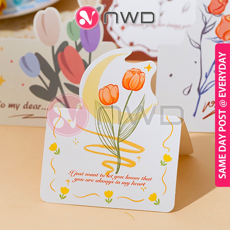 《 》 Floral Design Greeting Thankgiving Blessing Gift Card Wedding Birthday Wish Cards Kad Ucapan 心意卡