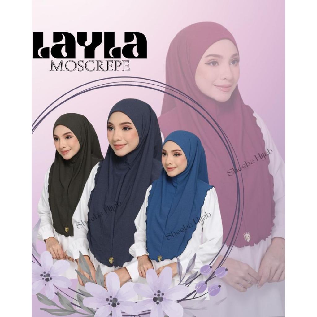 TUDUNG SARUNG BAWAL LAYLA MOSCREPE TAYA BEATS FAEZAH ILAI BIDA - Moscrepe Anti Tembam Anti Pekak dengan Tag SH Hijab