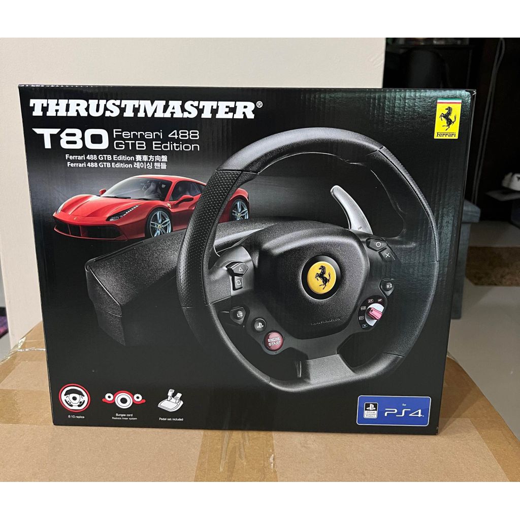 (Full Box) Original Sony PlayStation Thrustmaster T80 Ferrari 488 GTB ~ Gaming Steering For PS3,PS4,PS5 & PC / Full Box