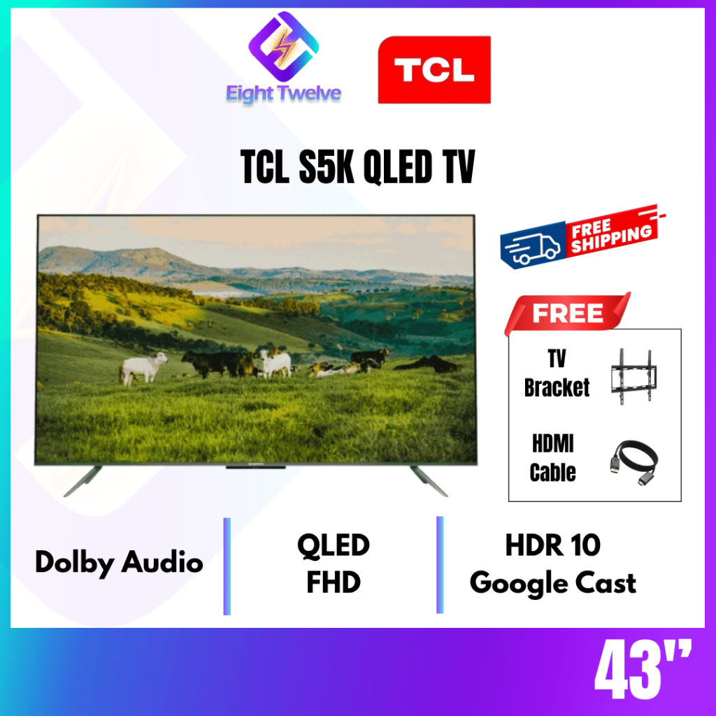 [EXPRESS DELIVERY & 2 ITEM] 32"/43" TCL QLED Android TV  | 43S5K TCL TV