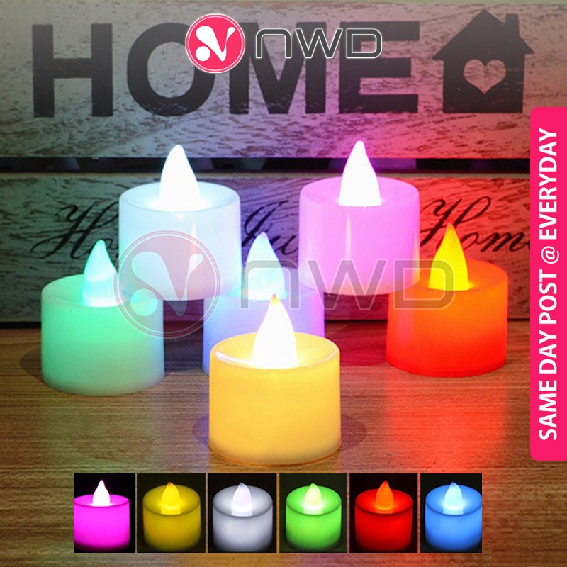 《 》 Flicker Flameless Smokeless Romantic Mini LED Candle Night Light Lamp Wedding Party Lampu Lilin 蜡烛灯