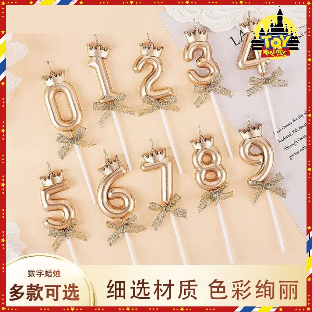 Ready StockNumber Rose Gold Candle Birthday Party Celebration Cake Candle Nombor Lilin Digital Candle