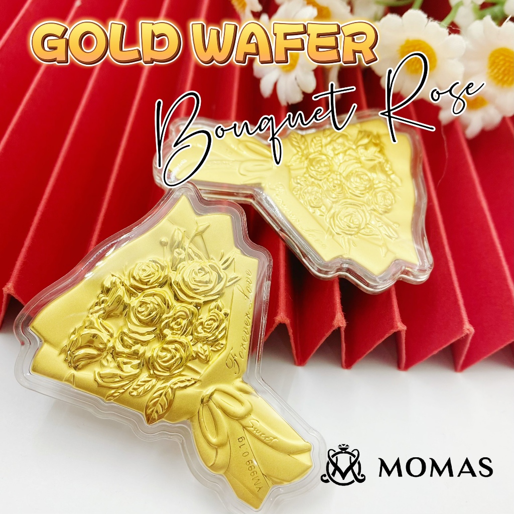 MOMAS 999.9 Gold Wafer Bouquet Rose Flower 999.9 Gold Original 999.9 Momas&hellip;