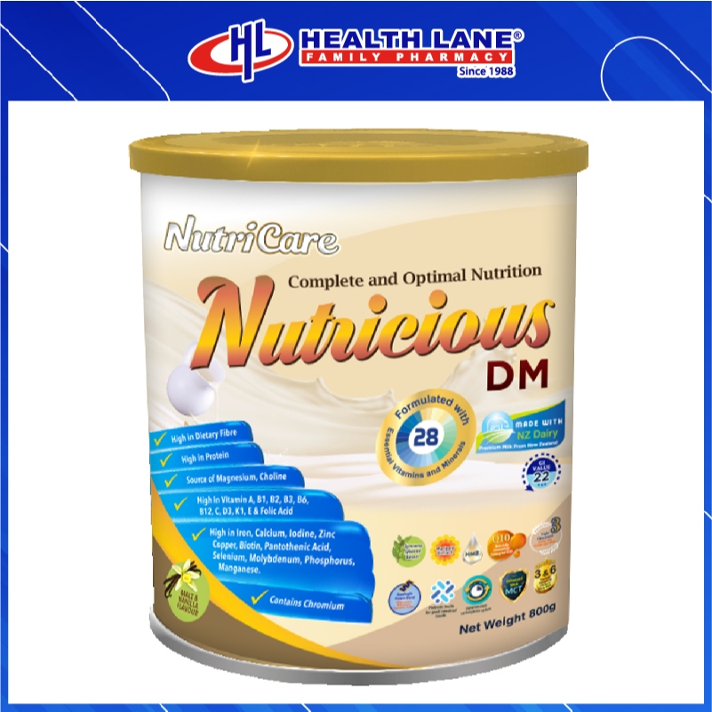 Hlp Nutricare Nutricious Dm Milk Powder (800g) - Diabetic Milk, Blood Sugar Level Control