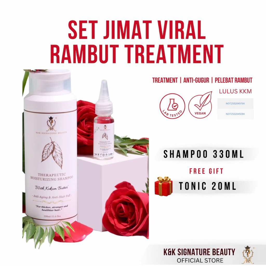 K&K Non-Sulphate Shampoo dan Serum Trial Free 20ml