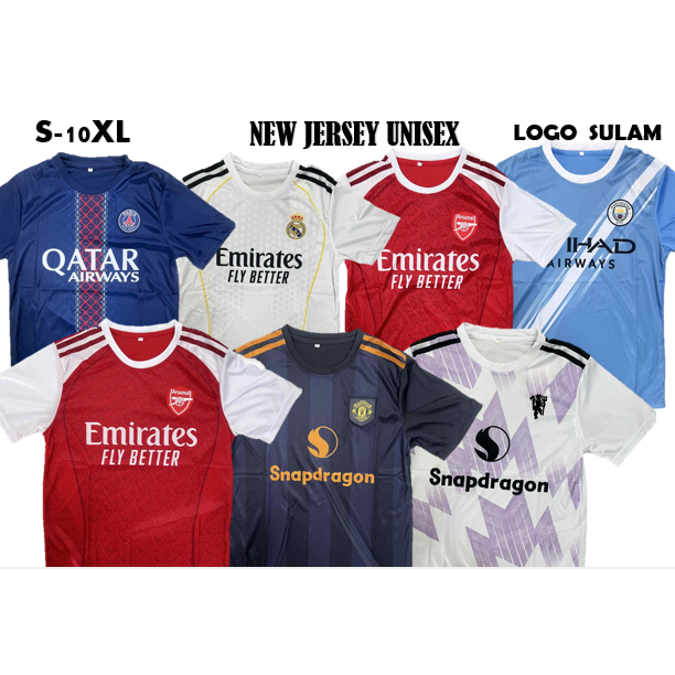 Baju Jersey LOGO SULAM Bola Baru Lengan Pendek S-10XL Murah UNISEX Jersi Football New Season
