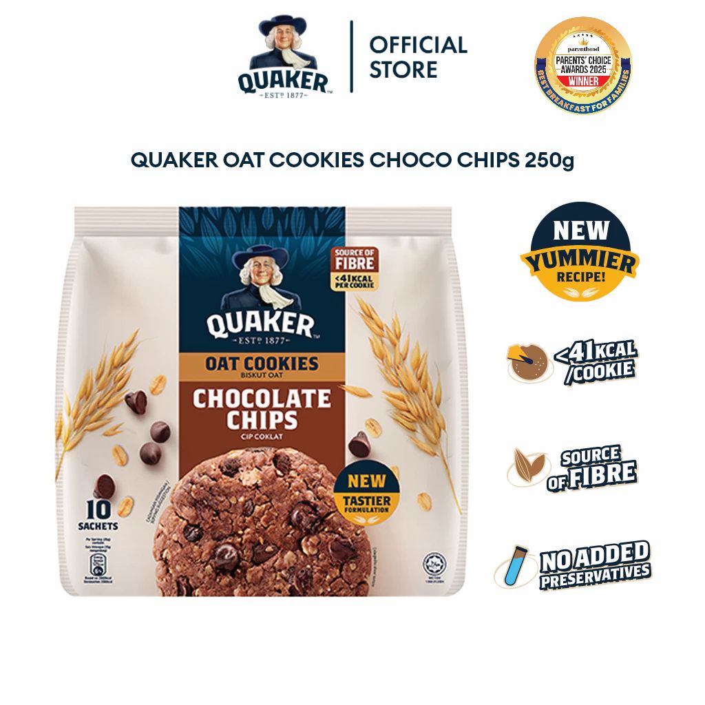 Quaker Oat Cookies - Chocolate Chips (250g) / Quaker Biskut Oat - Cip Coklat 250g