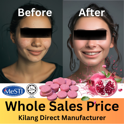 Glo-C Whitening Beauty Pinkish Booster Chewable Tablet Direct Kilang Manufacturer KKM Lulus Halal