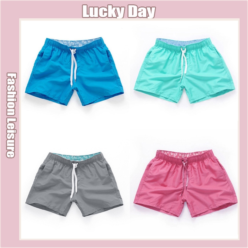New Summer Women Elastic Waist Comfy Beach Shorts Plus Size S M L XL Black Grey Red White Green Dark Blue