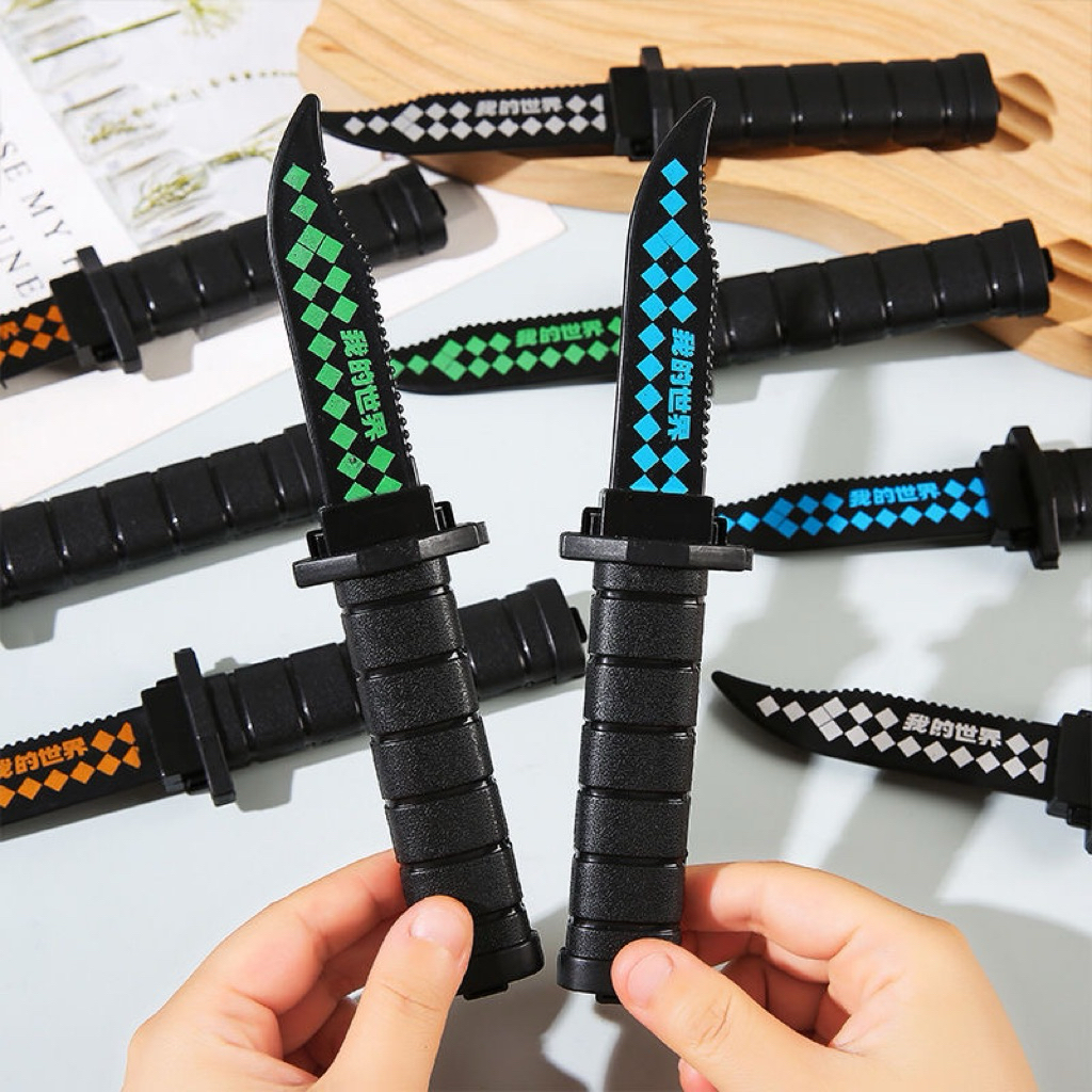 [1pcs] Pisau Ajaib Mainan Prank Kanak-kanak / 仿真吃鸡伸缩刀恶搞魔术玩具摆摊道具 / Magic Retractable Knife Toy Prank Trick Gag Gift