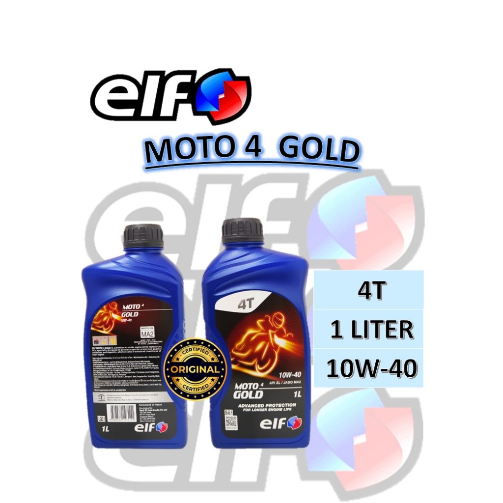 ELF Moto 4 Gold (10W40) Minyak Enjin Motorsikal – Asli dari Singapura (ELF Moto 4 Gold (10W40) Engine Oil Motorcycle Ori