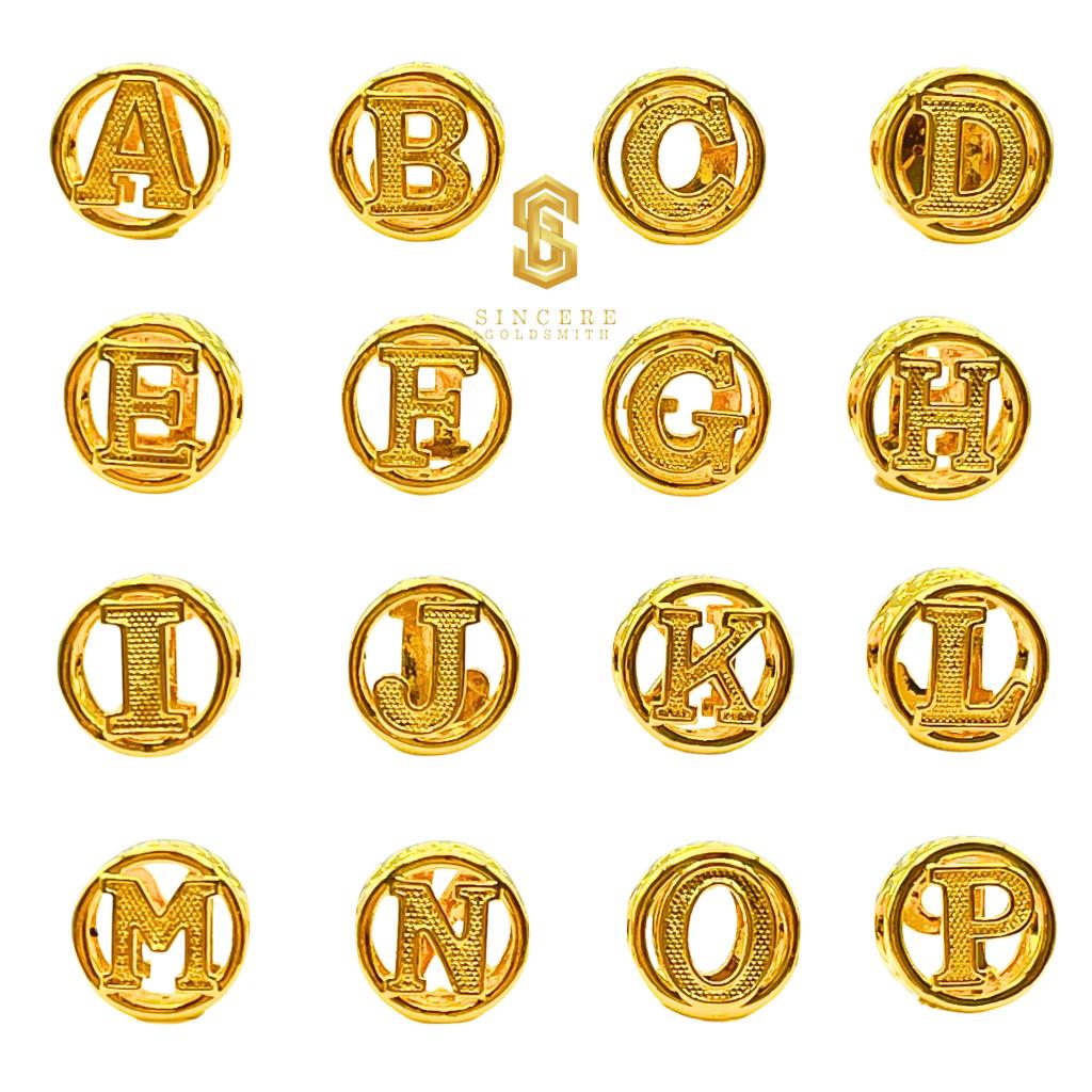 Sincere Store Emas 916 3L Bead Huruf Bulat Part 1 A- S | Emas 916