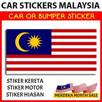Car Sticker / Bumper Sticker / Motor Sticker - Malaysia Flag Stiker Bendera MERDEKA ASEAN