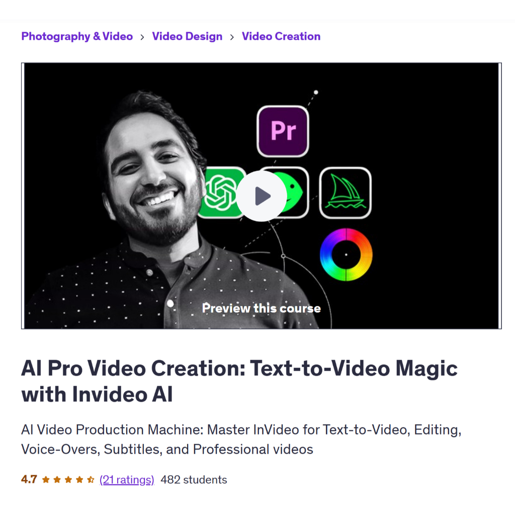 Make Ai Video Course -  AI Pro Video Creation: Text-to-Video Magic with Invideo AI