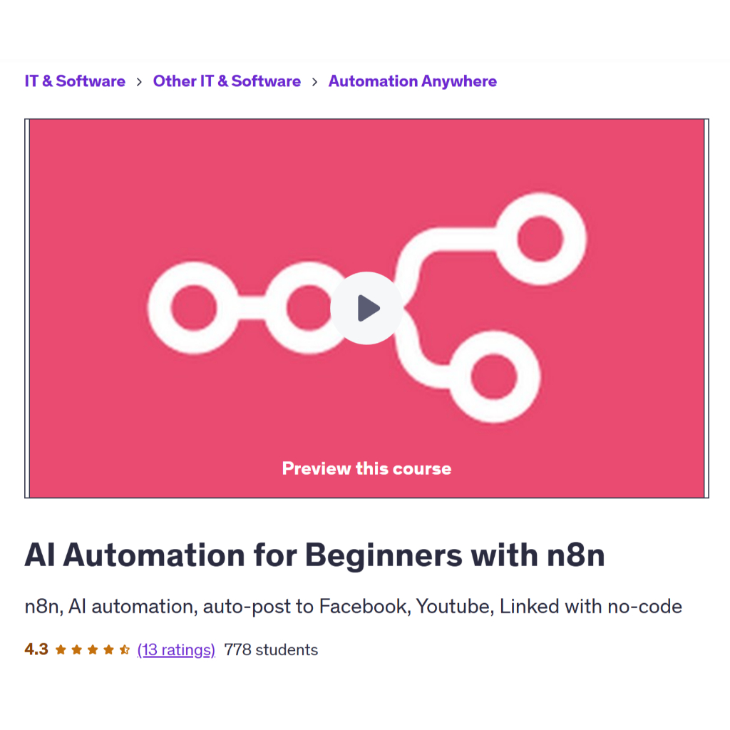 Ai Video Course-AI Automation for Beginners with n8n