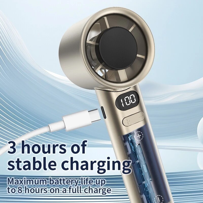 Portable Mini Fan USB 120 Speed Mini Fan kipas mini kipas tangan Rechargeable Handheld Fan with Led Display