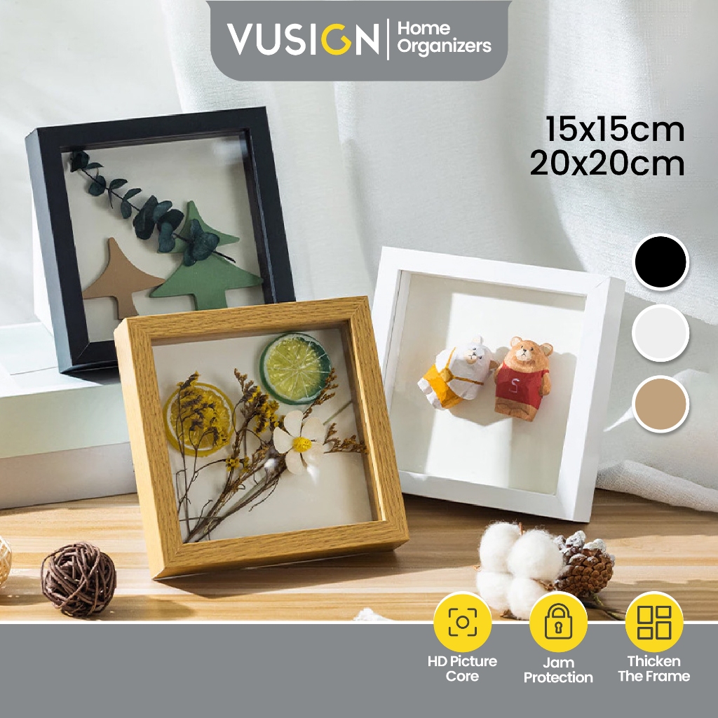 Vusign 3D Wooden Hollow Frame Mas Kahwin Dry Rose Flower DIY Wedding Photo Kahwin Bingkai Foto 相框