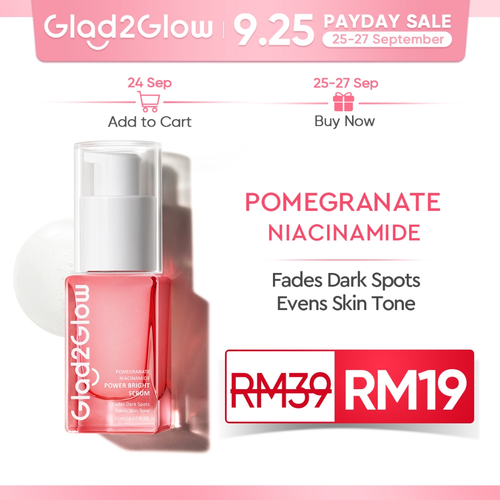 Glad2Glow Pomegranate Niacinamide Power Whitening Serum Wajah 17ml Brightening Serum