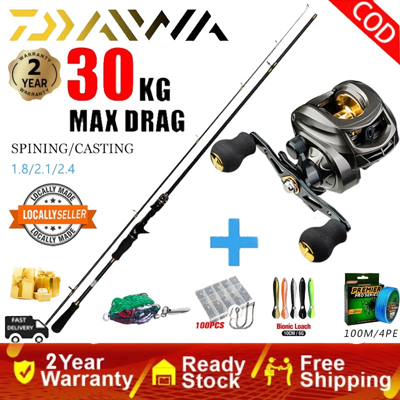 DAIWA Reel bc casting Rod Fishing Set Combo Reel Spinning Rod Joran Pancing 1 Set Reel Surf Jigging