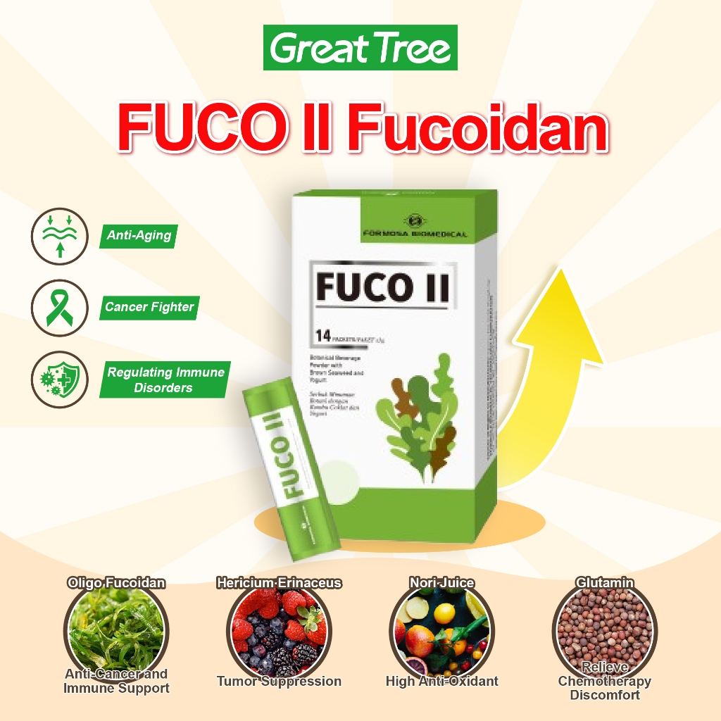 【Great Tree】FUCO II Cancer Treatment Booster Body Blood Vessel Thyroid Glutamine Supplement Jamu Kanser Badan 癌症治疗褐藻小分子