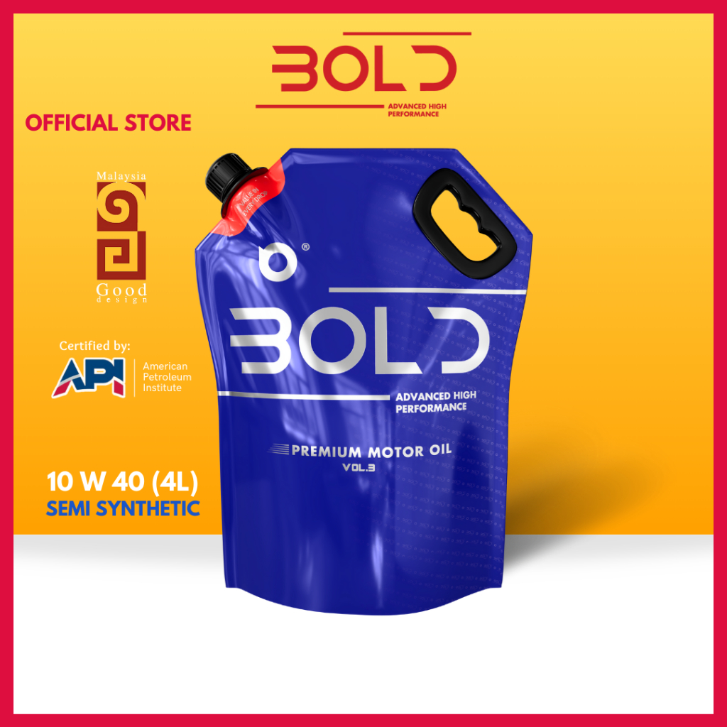 Bold 10w40 4L/3L Semi Synthetic SP Engine Oil Car Lubricant 10w-40 Minyak Hitam Enjin Kereta Proton Toyota Honda Perodua