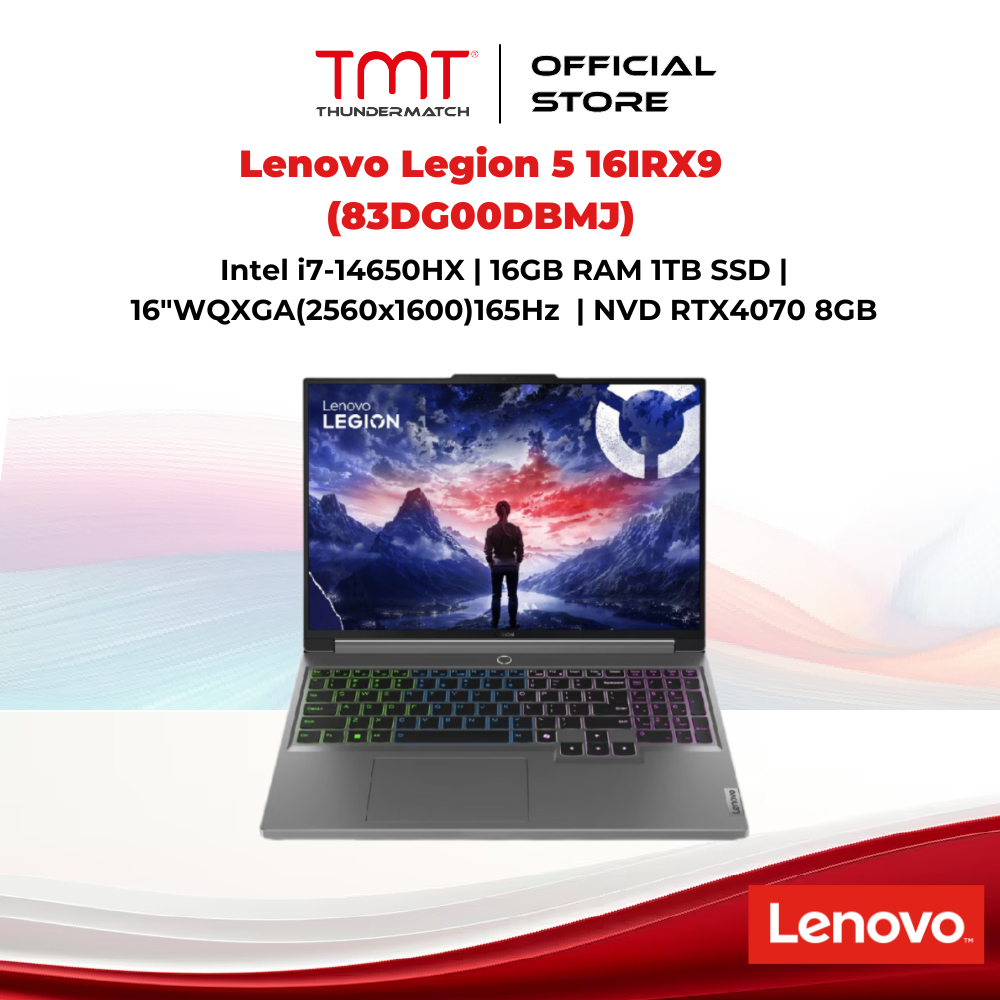 Lenovo Legion 5 16IRX9 (83DG00DBMJ) Gaming Laptop | i7-14650HX | 16GB RAM 1TB SSD | 16" (2560x1600) 